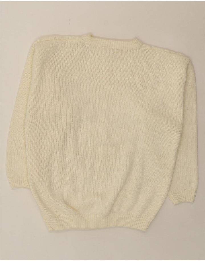 VINTAGE Mens Crew Neck Jumper Sweater XL Off White Vintage Vintage and Second-Hand Vintage from Messina Hembry 