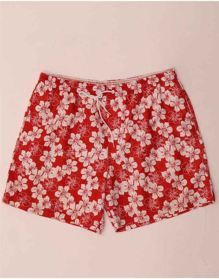 Shorts de natação masculino Marks & Spencer grande poliéster floral vermelho