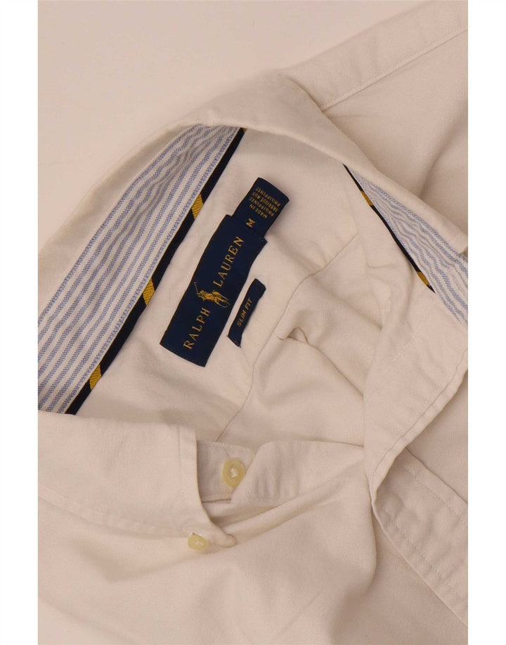 Ralph Lauren Mens Camisa Slim Fit Médio Branco