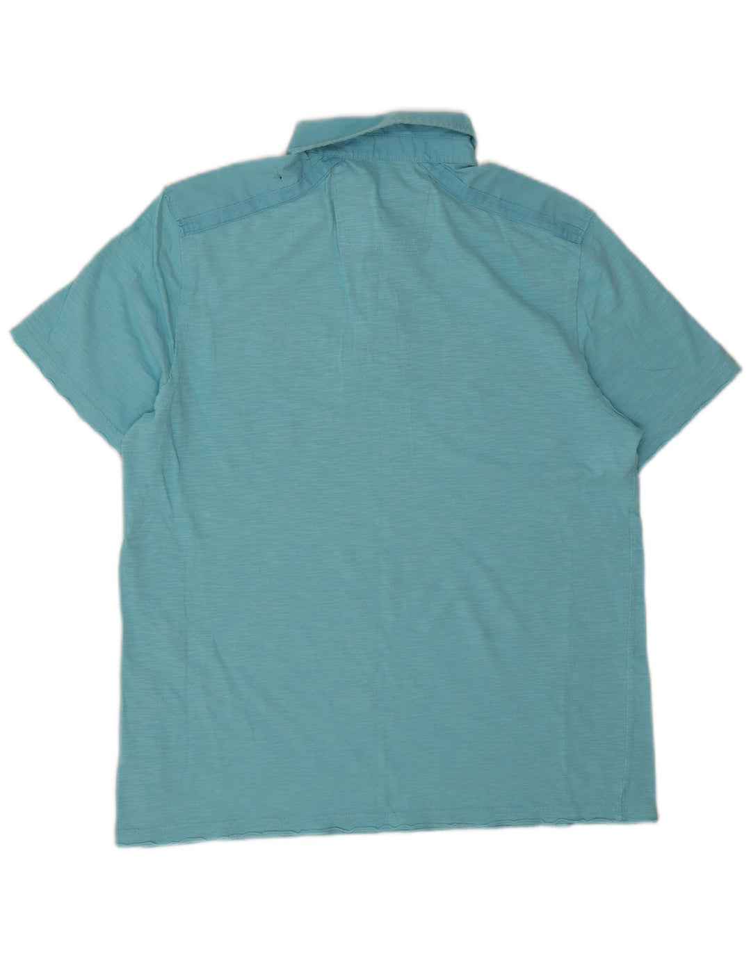 CALVIN KLEIN Camisa polo masculina pequena de algodão manchado azul