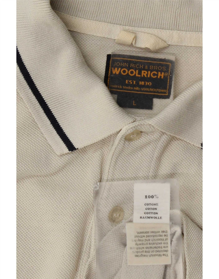 Camisa polo masculina Woolrich grande algodão bege