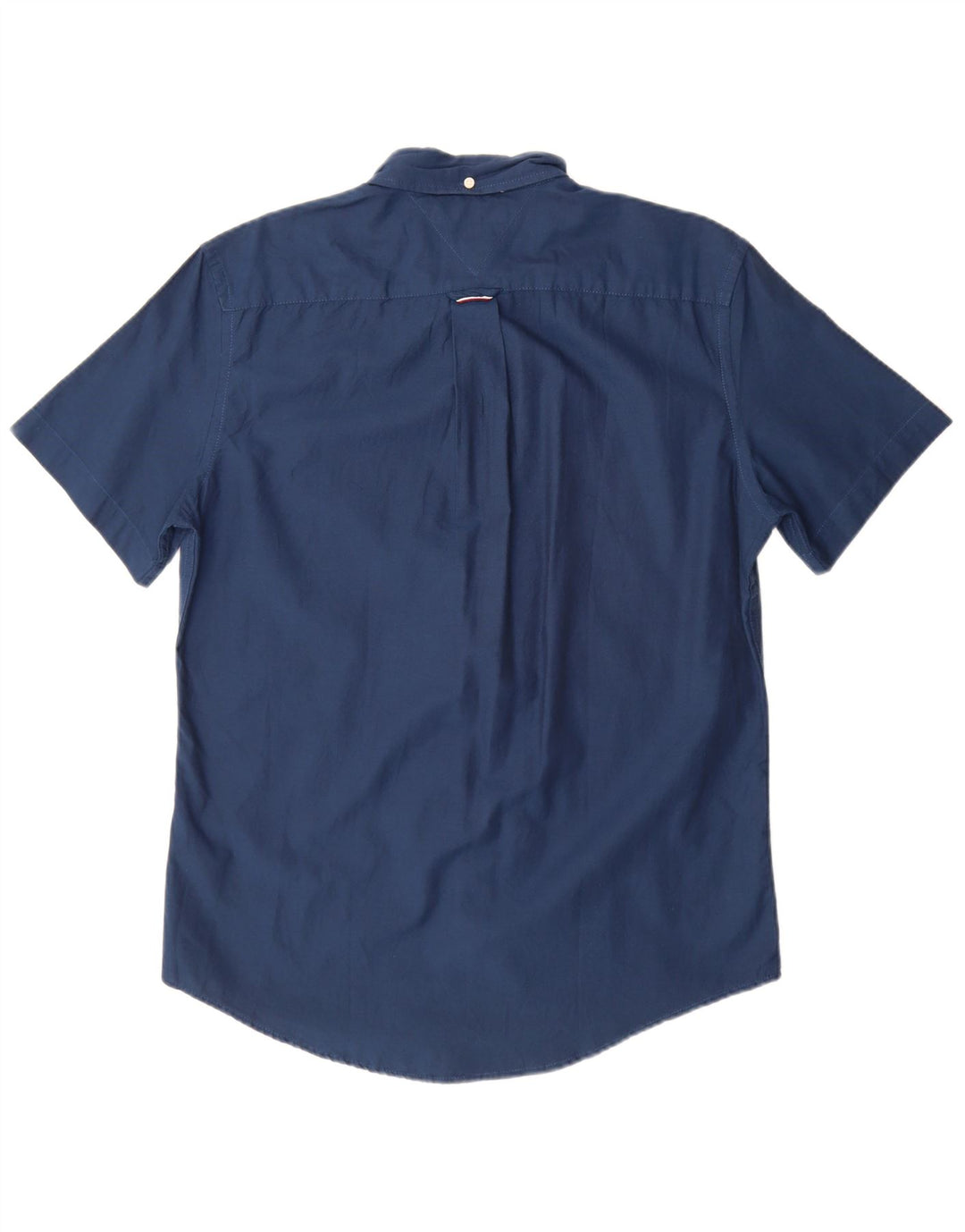 Camisa masculina de manga curta Tommy Hilfiger algodão azul marinho médio