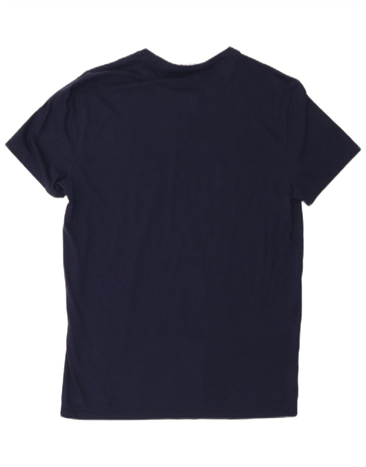 Camiseta masculina Lacoste Regular Fit tamanho 4 médio azul marinho algodão