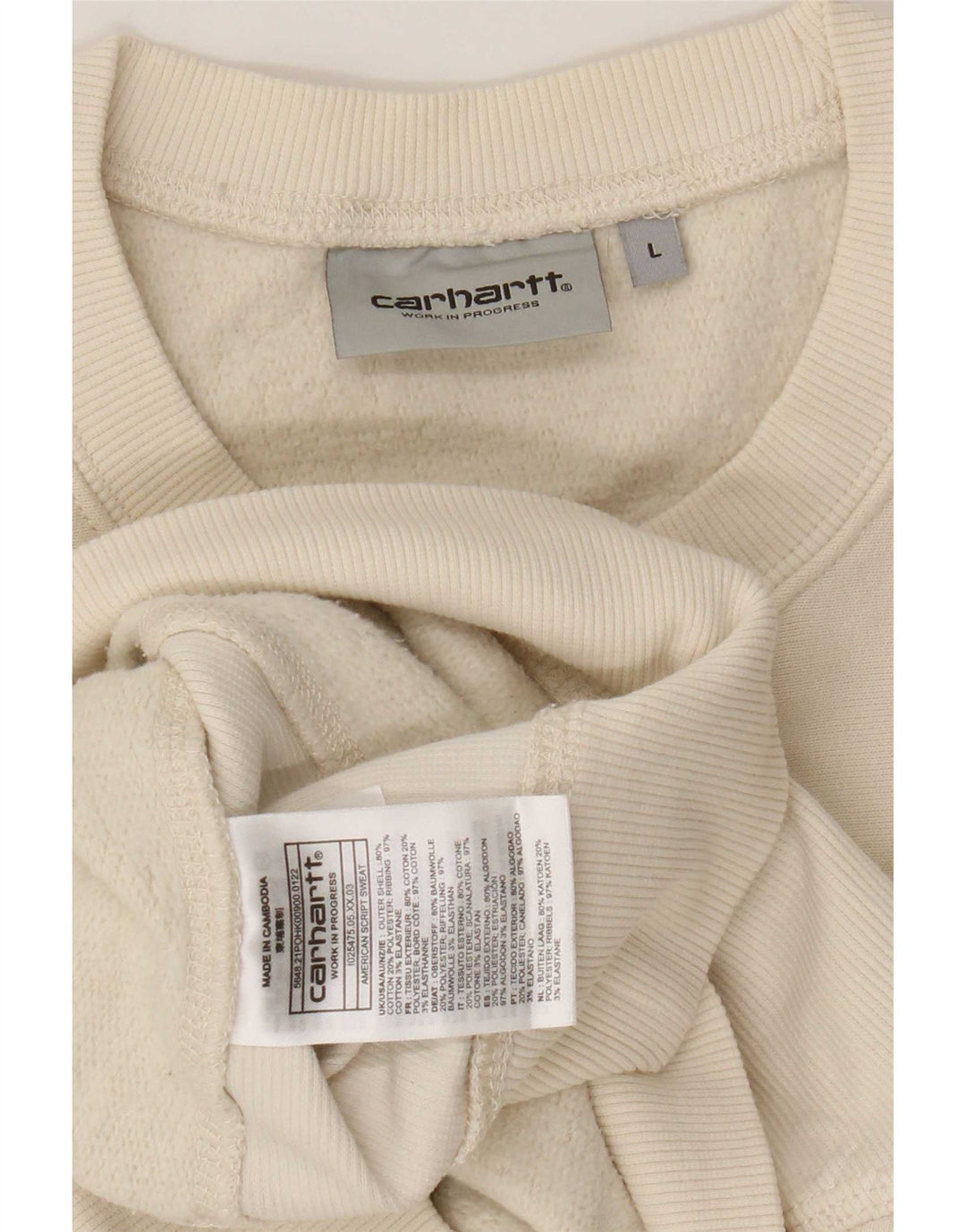 Carhartt moletom masculino jumper grande algodão bege