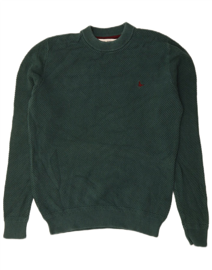 Suéter masculino Jack Wills com gola redonda e algodão verde médio