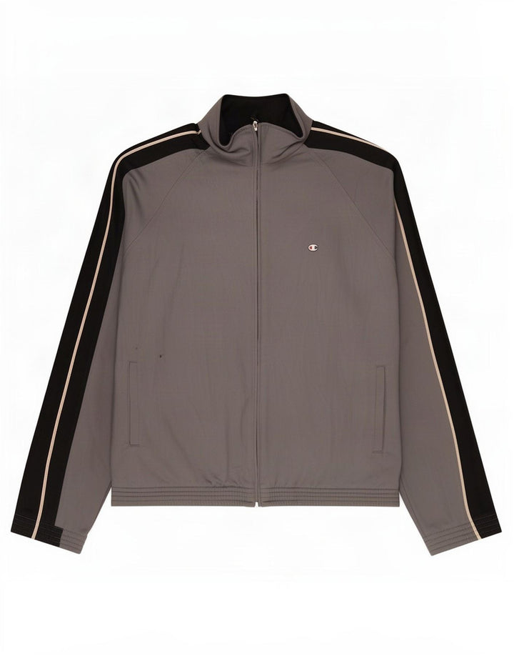 Champion Mens Treino Top Jaqueta XL Cinza Colourblock Poliéster
