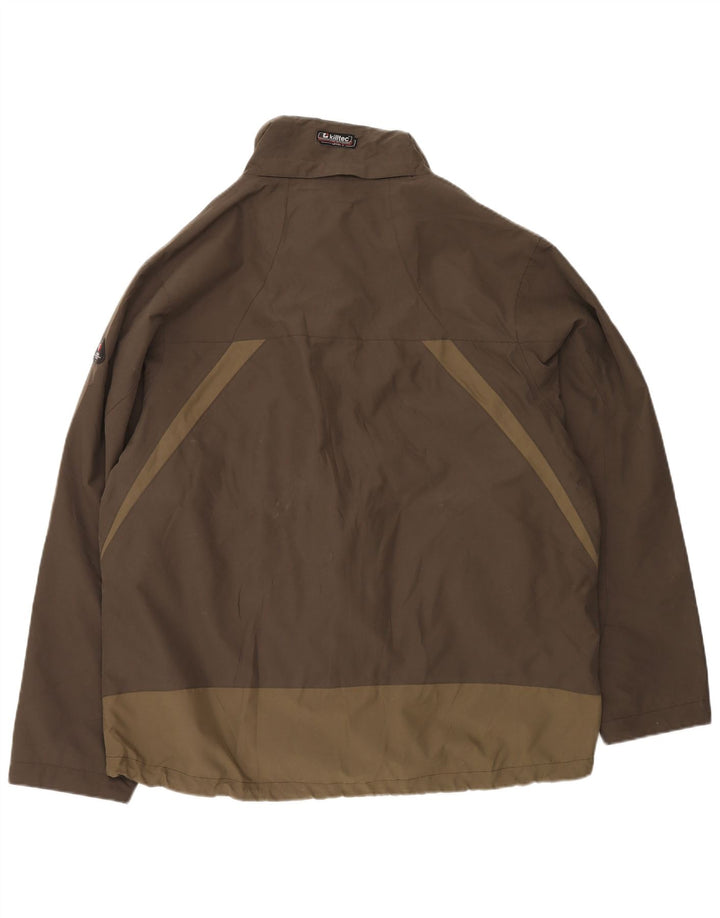 Jaqueta corta-vento masculina Killtec UK 44 2XL poliéster colorblock cáqui