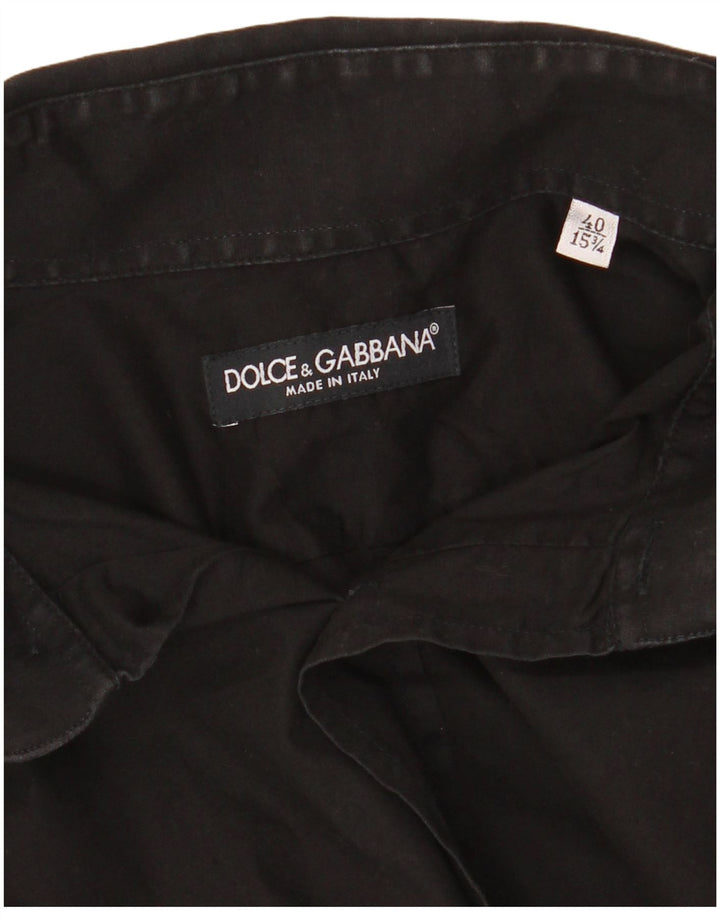 Camisa masculina Dolce & Gabbana tamanho 40 15 3/4 preto médio