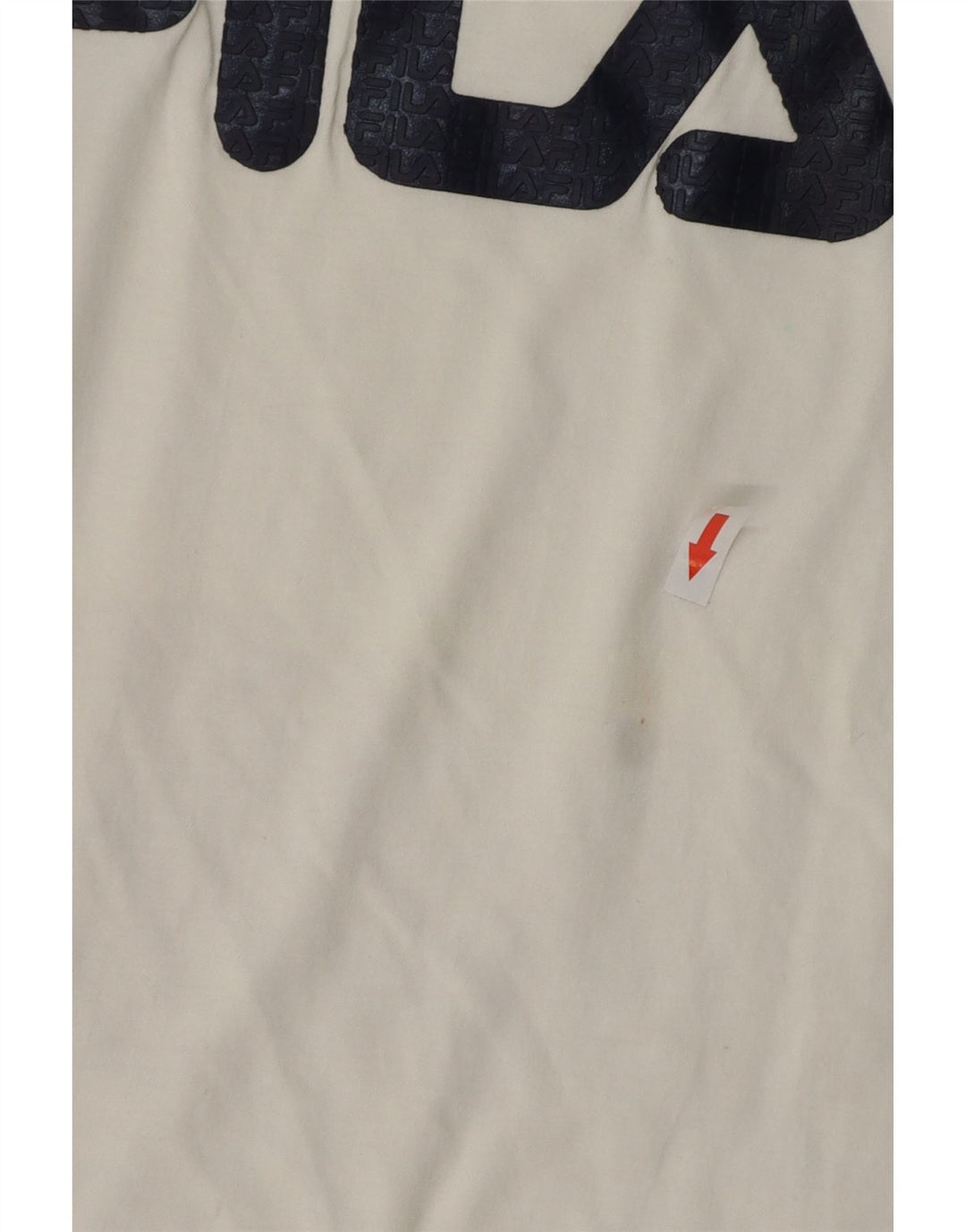 Fila Mens Graphic T-Shirt Top Pequeno Algodão Branco