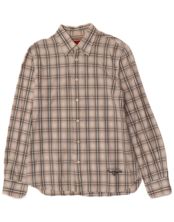 Camisa masculina Levi's pequena xadrez cinza algodão