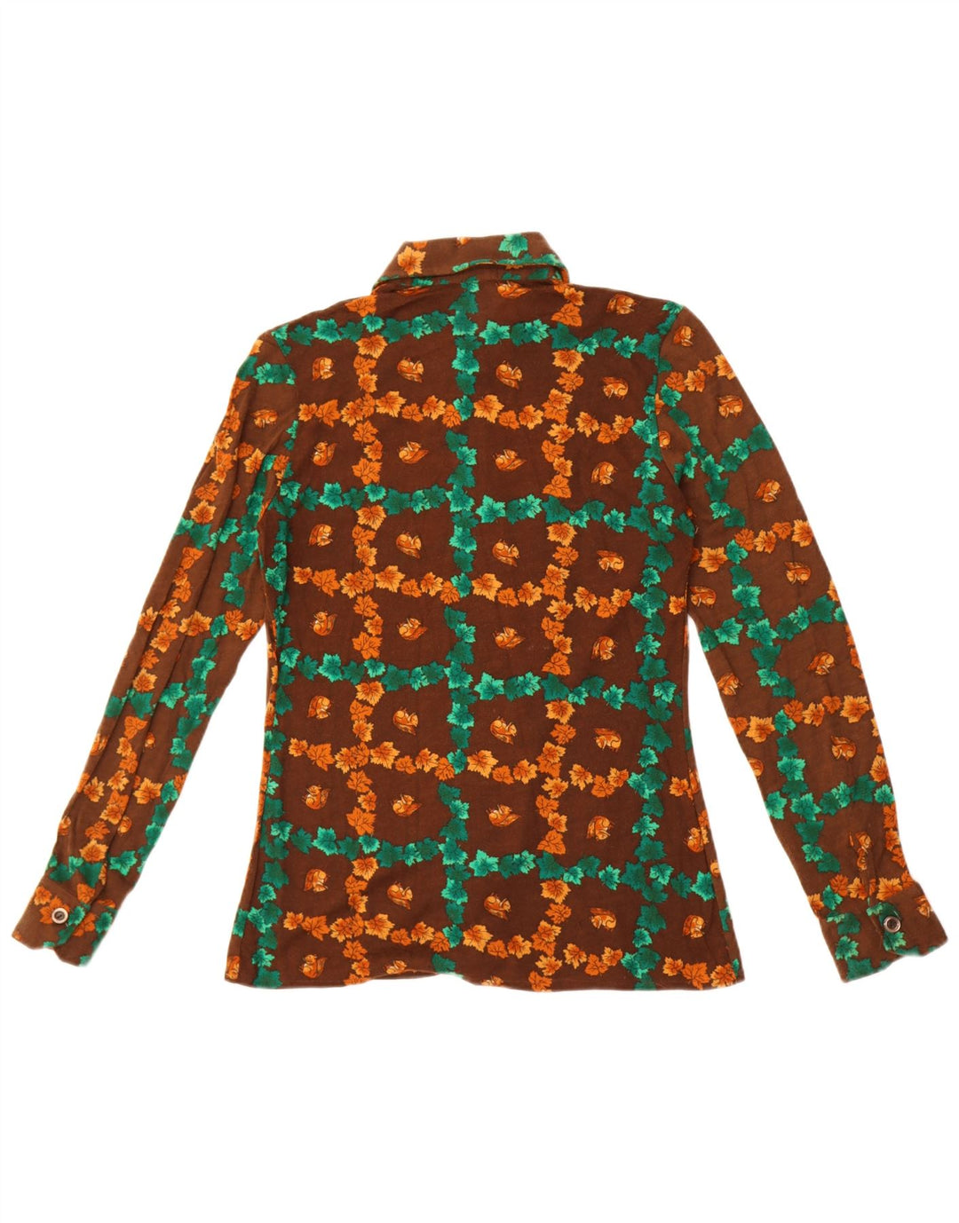 Camisa feminina Anna UK 12 marrom médio floral