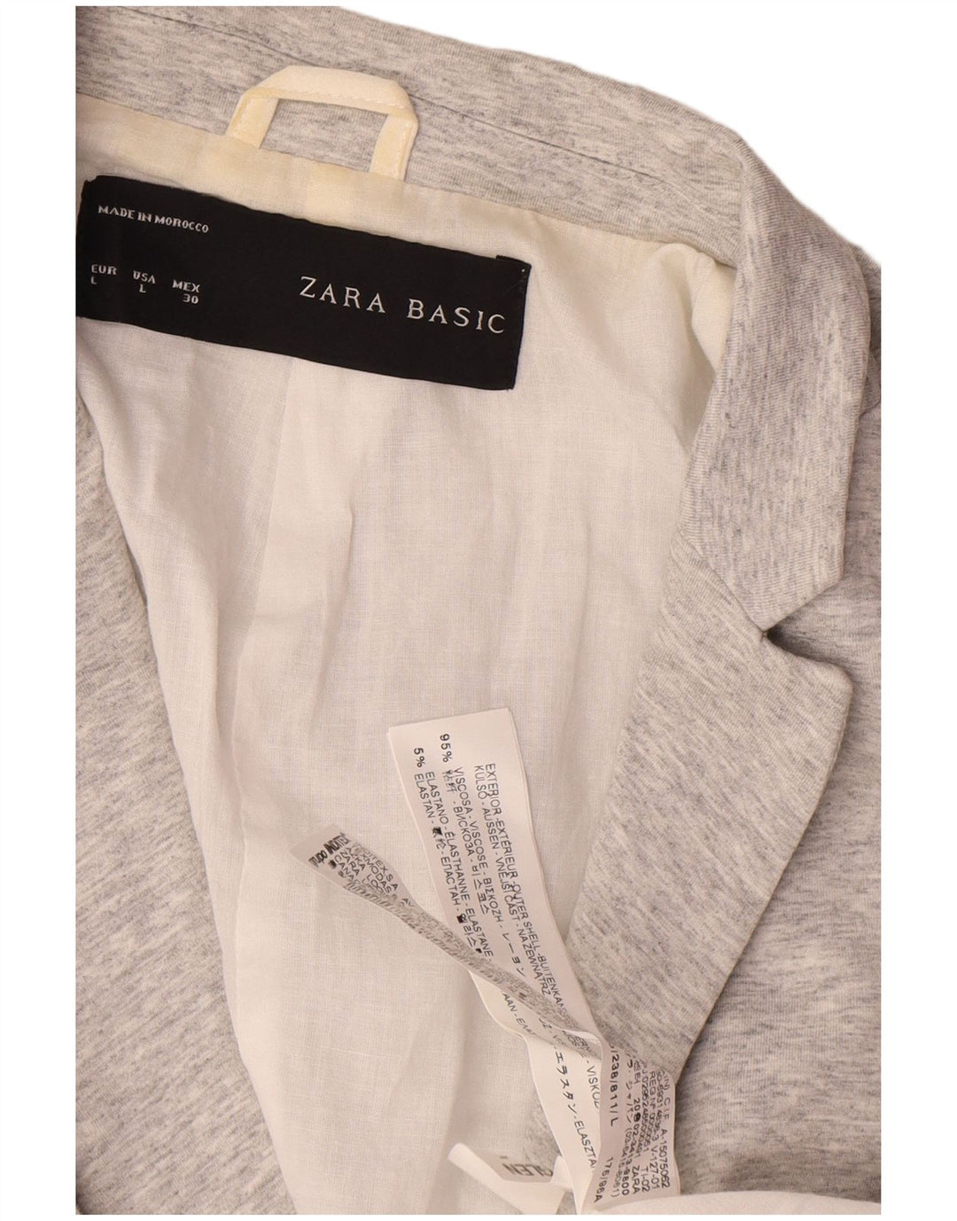 Jaqueta blazer feminina Zara com 1 botão Reino Unido 14 grande viscose cinza