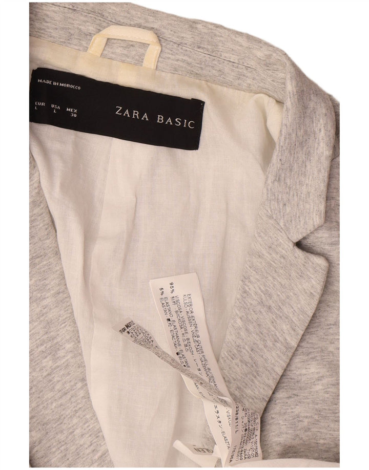 Jaqueta blazer feminina Zara com 1 botão Reino Unido 14 grande viscose cinza