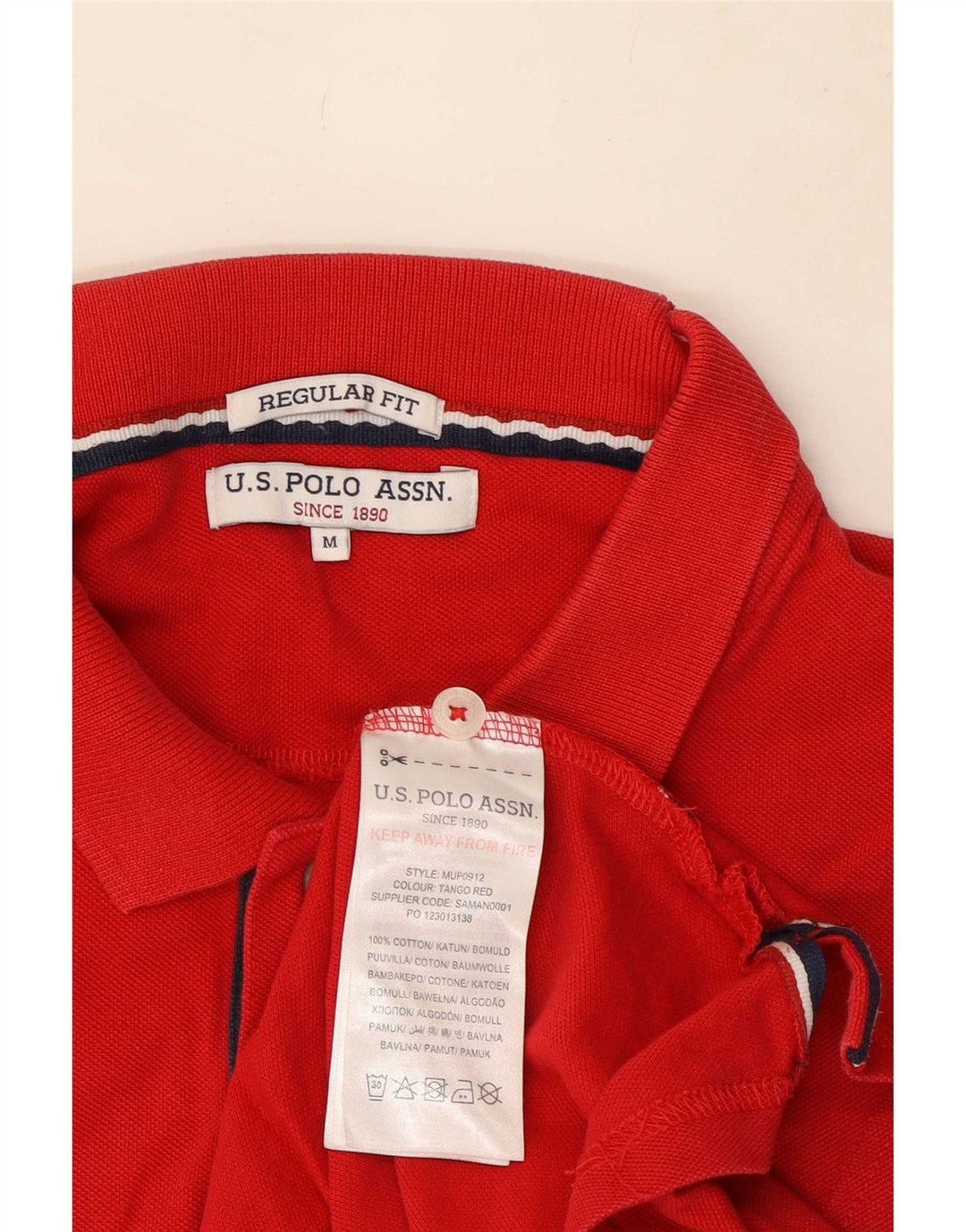 US Polo Assn. Mens Graphic Regular Fit Camisa Algodão Vermelho Médio