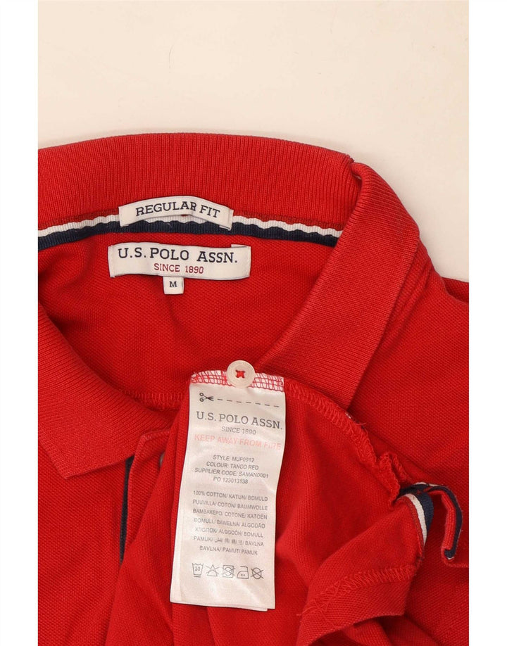 US Polo Assn. Mens Graphic Regular Fit Camisa Algodão Vermelho Médio