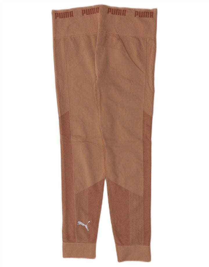 Puma Womens Crop Graphic Leggings UK 12 Médio Bege Geométrico Nylon