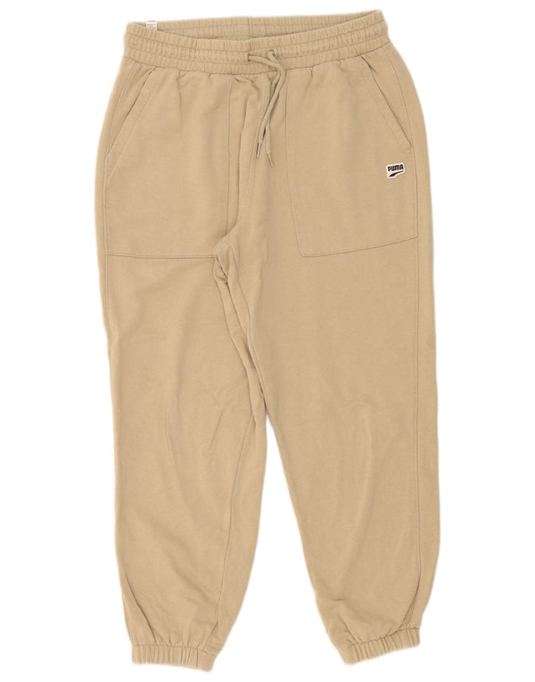 Calça esportiva feminina Puma Crop Joggers UK 14 algodão bege médio