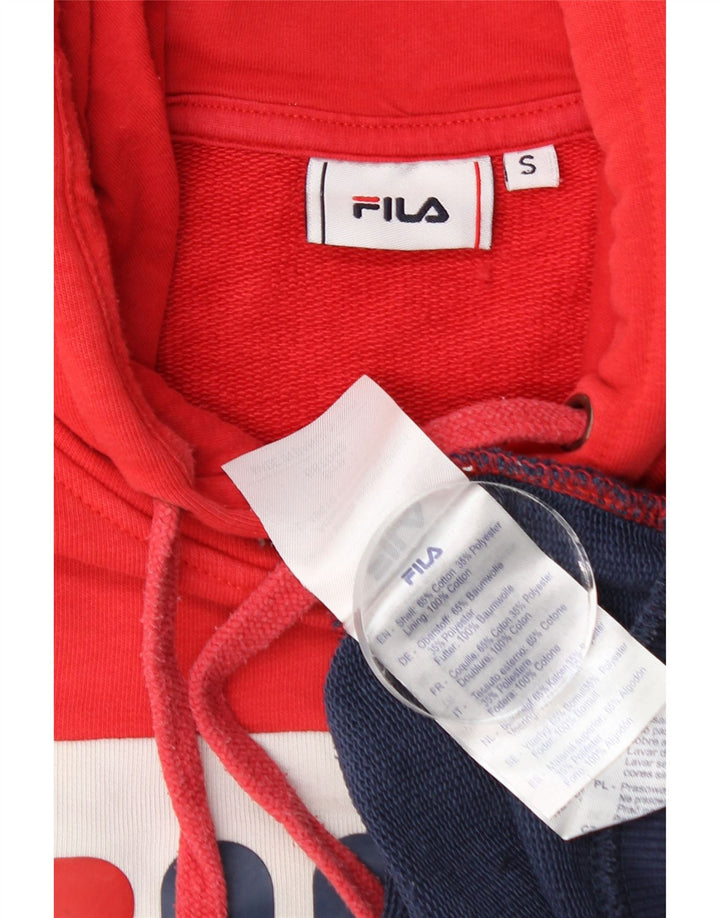 FILA feminino gráfico moletom com capuz pequeno bloco colorido multicolorido