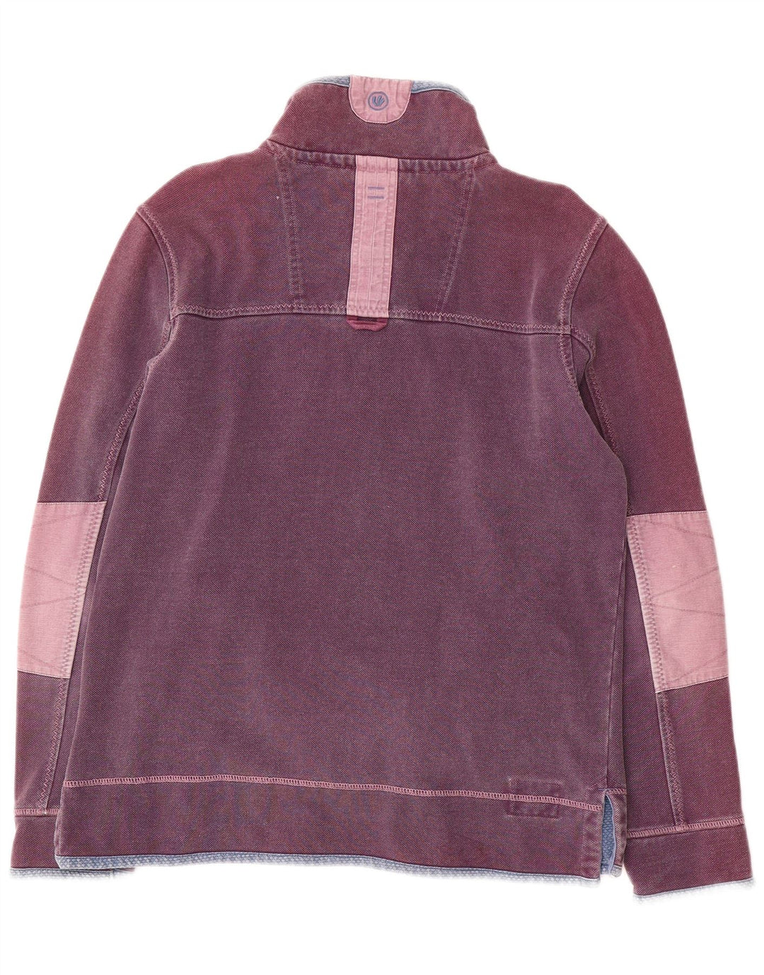 Fat Face Masculino Zip Neck Moletom Jumper Médio Algodão Roxo