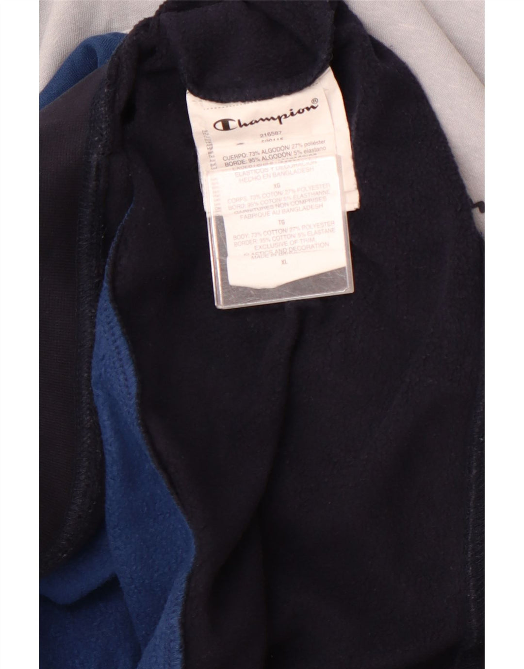 CHAMPION Suéter masculino com capuz XL algodão colorblock multicolorido