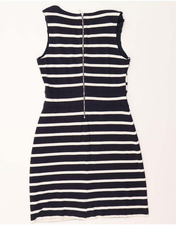 Vestido feminino TOMMY HILFIGER sem mangas com bainha UK 14 listrado branco grande