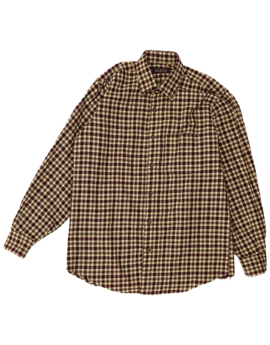 Camisa masculina de flanela VINTAGE média xadrez multicolorida