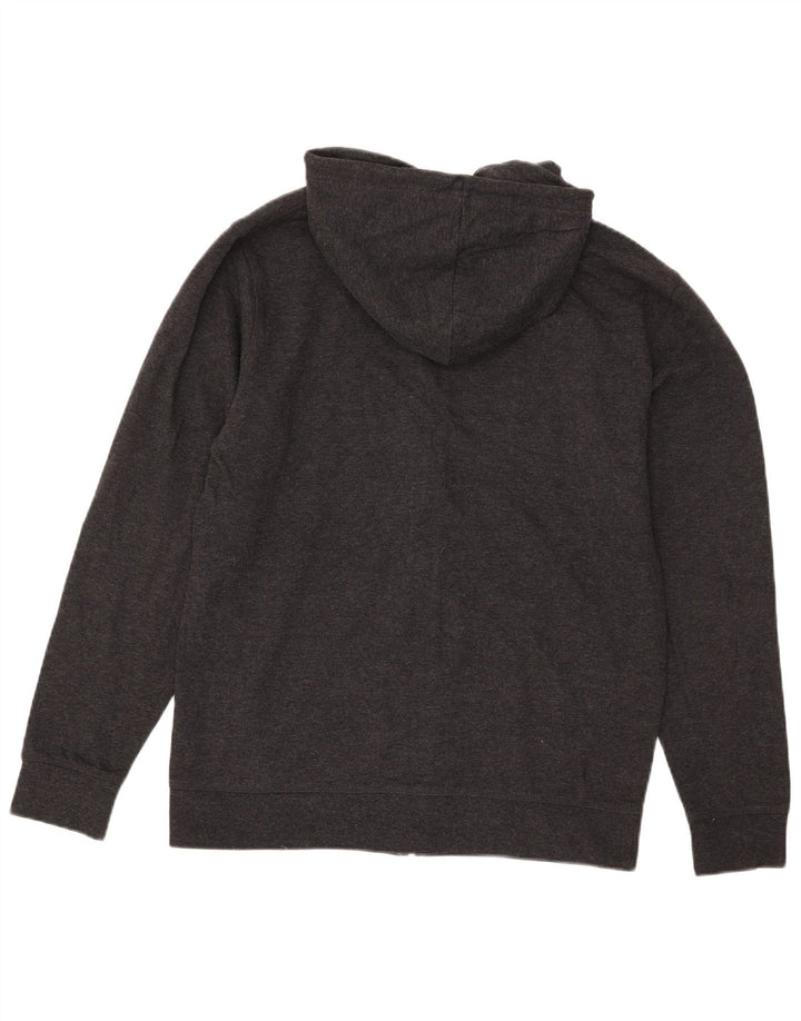 Suéter masculino Quiksilver com capuz e zíper grande algodão cinza