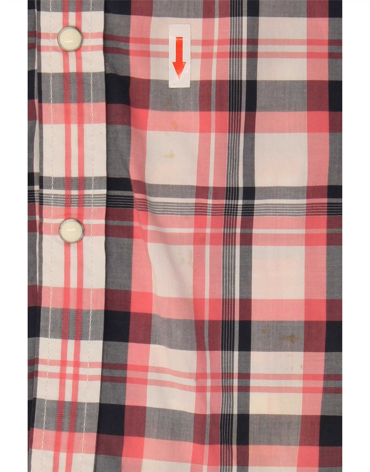 Camisa masculina de manga curta Levi's grande xadrez multicolorida de algodão ocidental