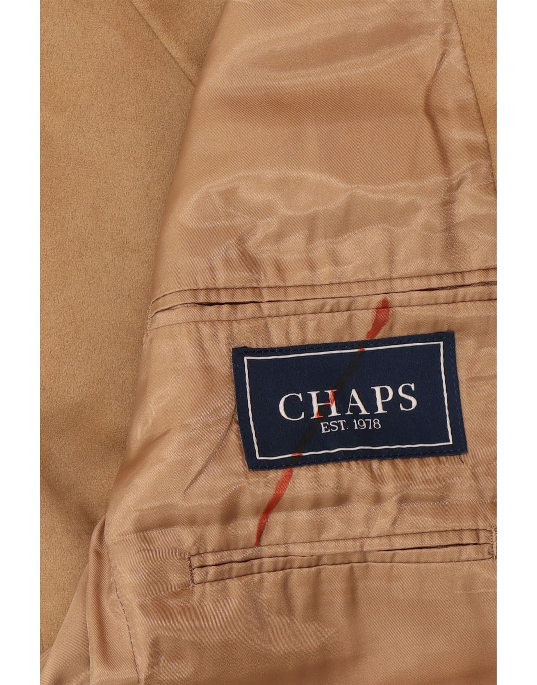 Jaqueta blazer masculina Chaps com 3 botões Reino Unido 38 poliéster bege médio