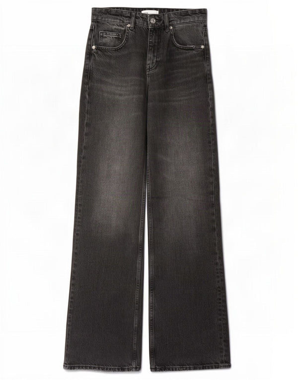 Zara Jeans feminino de perna larga EU 32 2XS W22 L34 algodão cinza