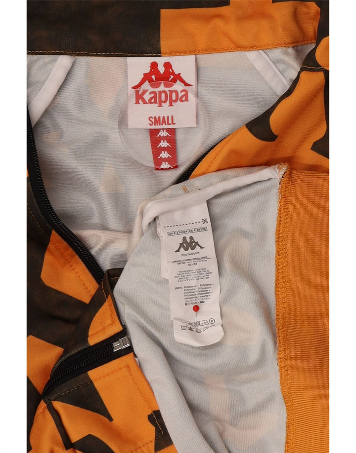 Kappa Mens Graphic Tracksuit Top Jaqueta Pequena Laranja Geométrica Poliéster