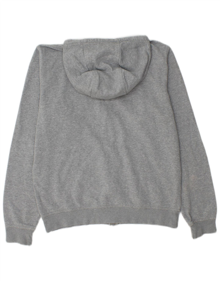 Suéter masculino Nike com capuz e zíper cinza médio algodão manchado