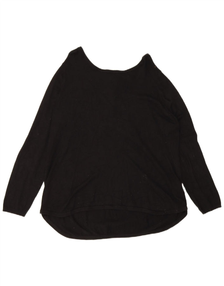 Suéter feminino Marks & Spencer com zíper e gola em viscose preta grande Reino Unido 16