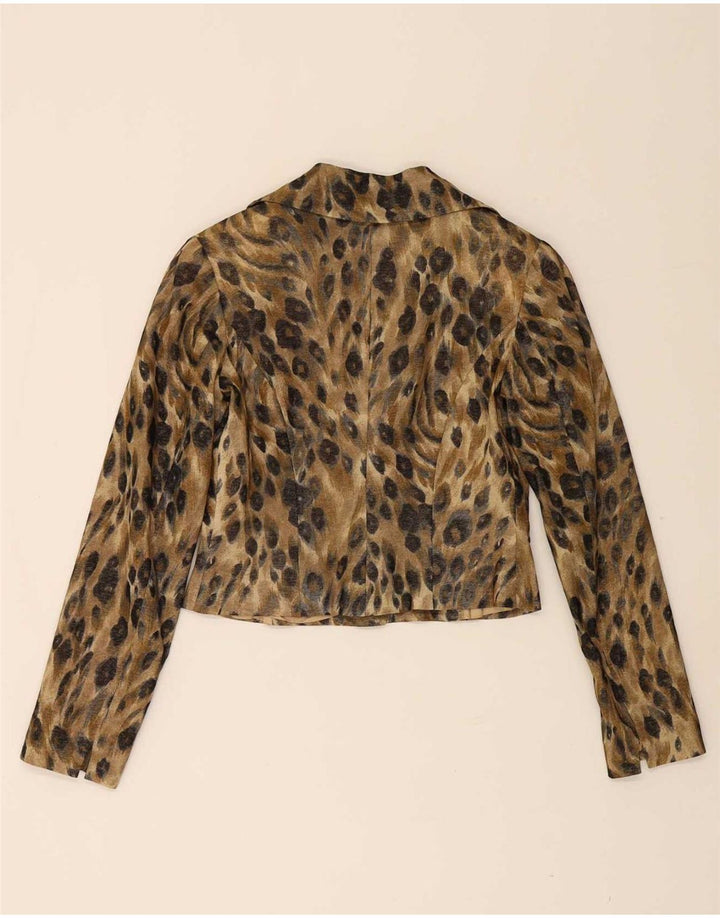 Conjunto feminino Vanity com 3 botões e 2 peças IT 42 lã com estampa animal preta média