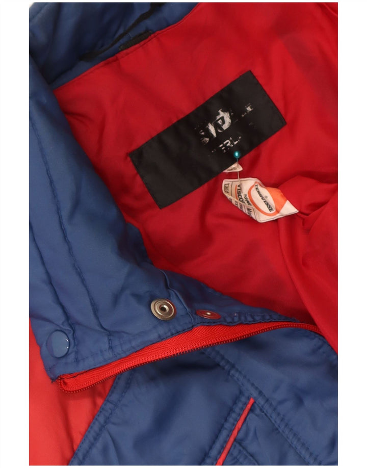 Jaqueta acolchoada masculina vintage IT 52 XL azul Colourblock poliéster
