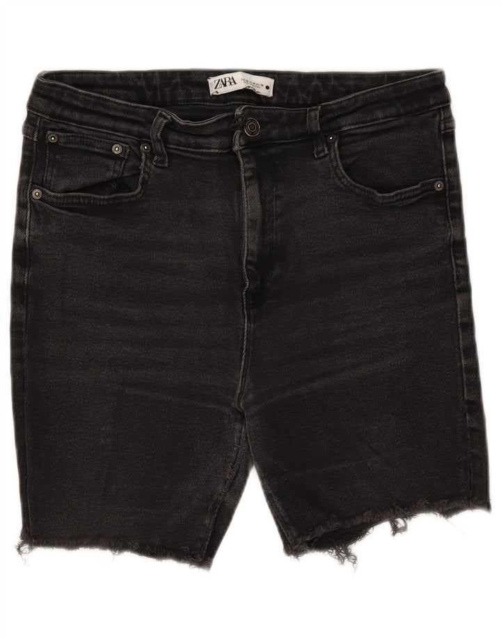 Zara Mens Denim Shorts EU 36 2XL W36 Cinza Algodão