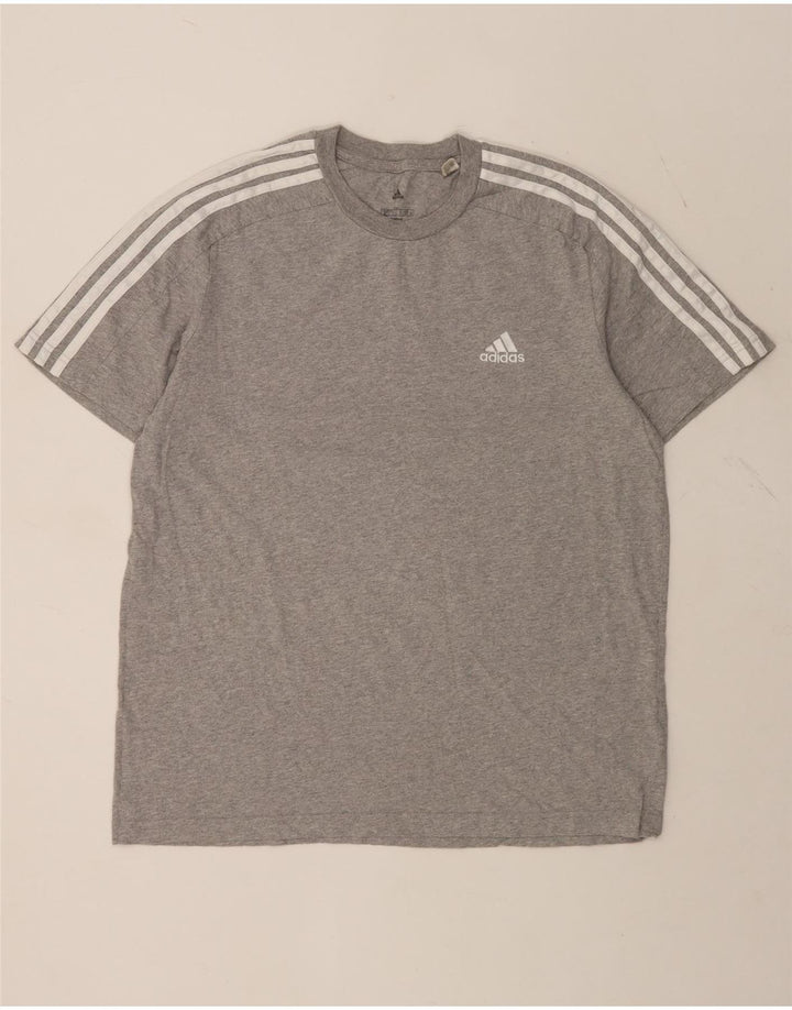 Camiseta masculina ADIDAS grande algodão cinza