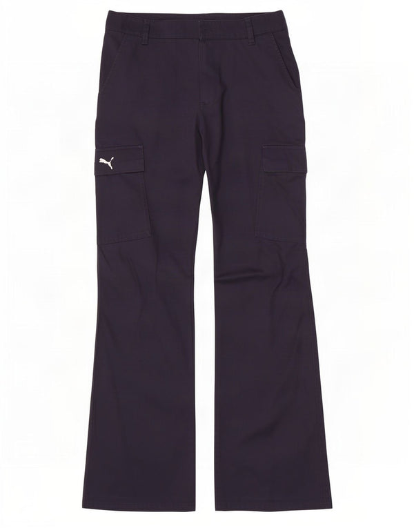 Calça feminina Puma Flare Cargo UK 12 Médio W28 L32 Azul Marinho Algodão