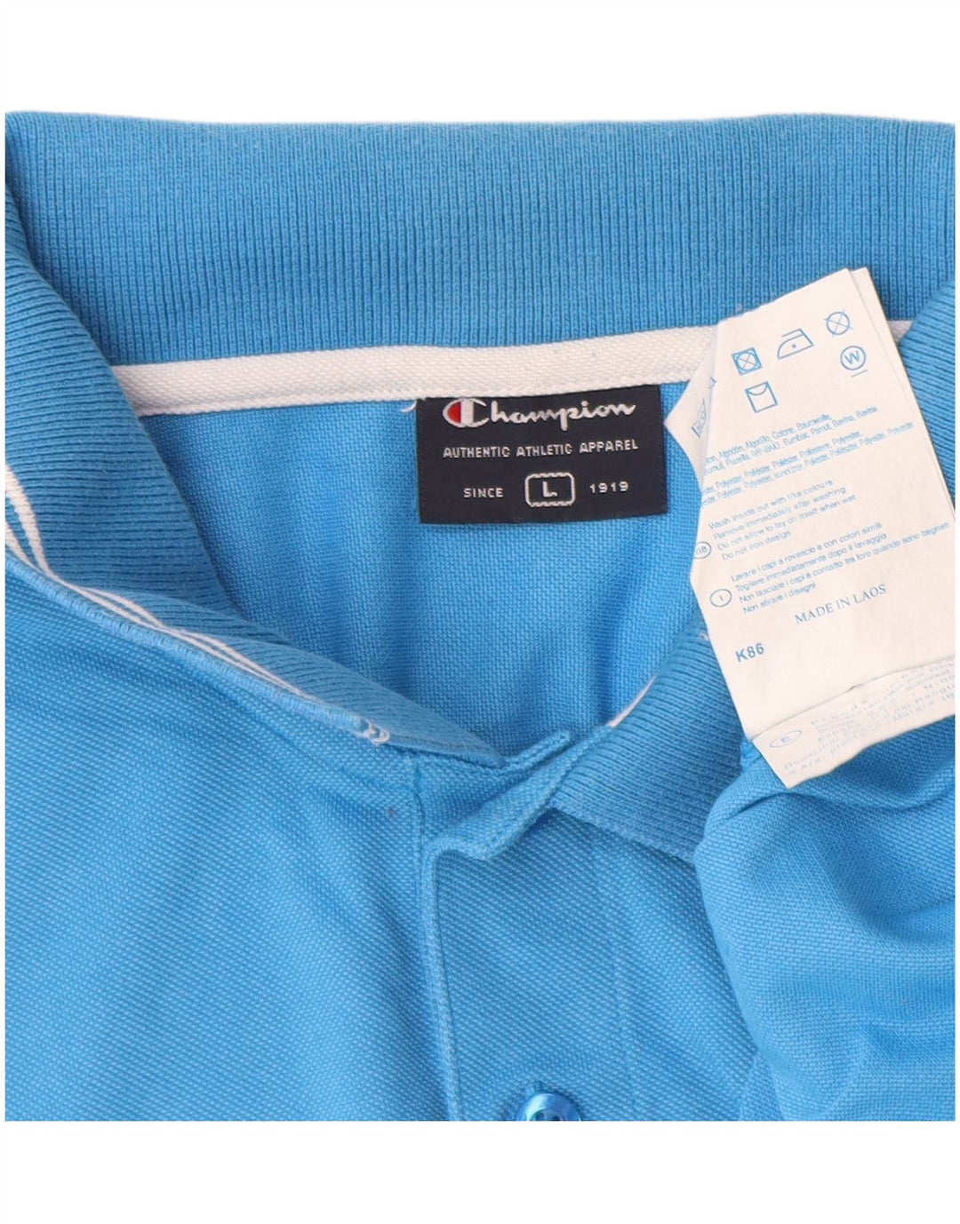 Camisa polo masculina Champion grande algodão azul