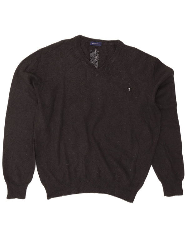 Trussardi Jeans Suéter masculino com decote em V 3XL cinza