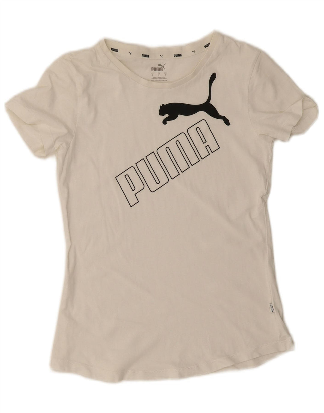 Puma Camiseta Feminina Graphic Top UK 10 Pequena Branca