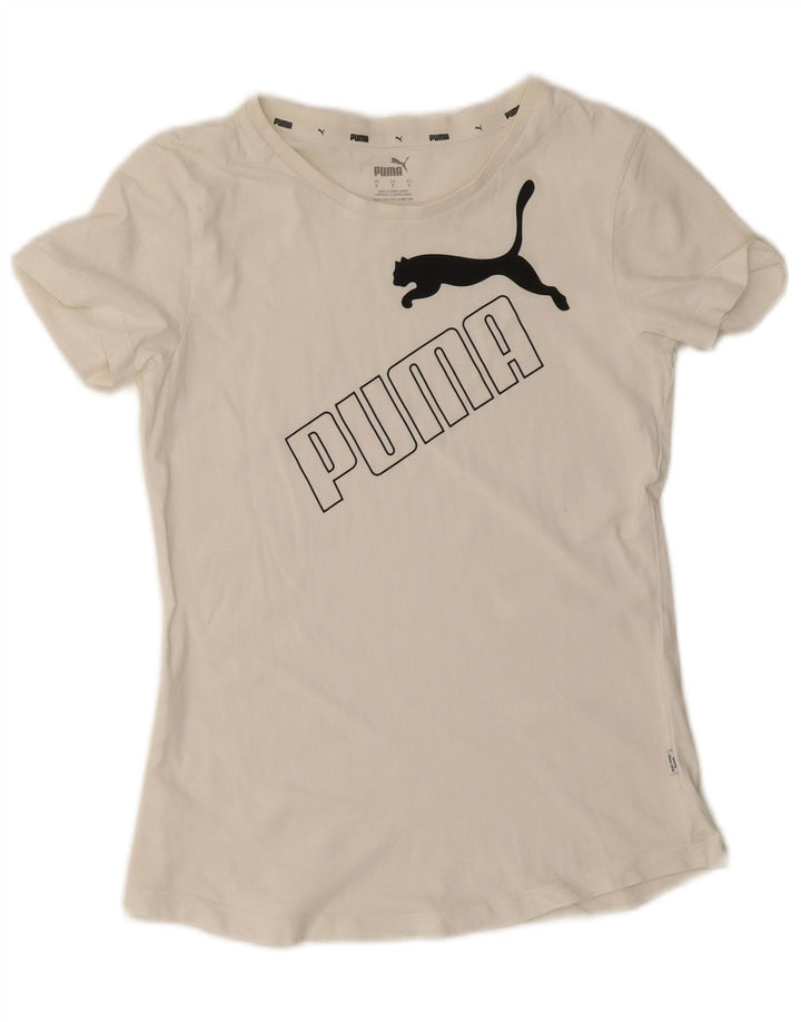 Puma Camiseta Feminina Graphic Top UK 10 Pequena Branca