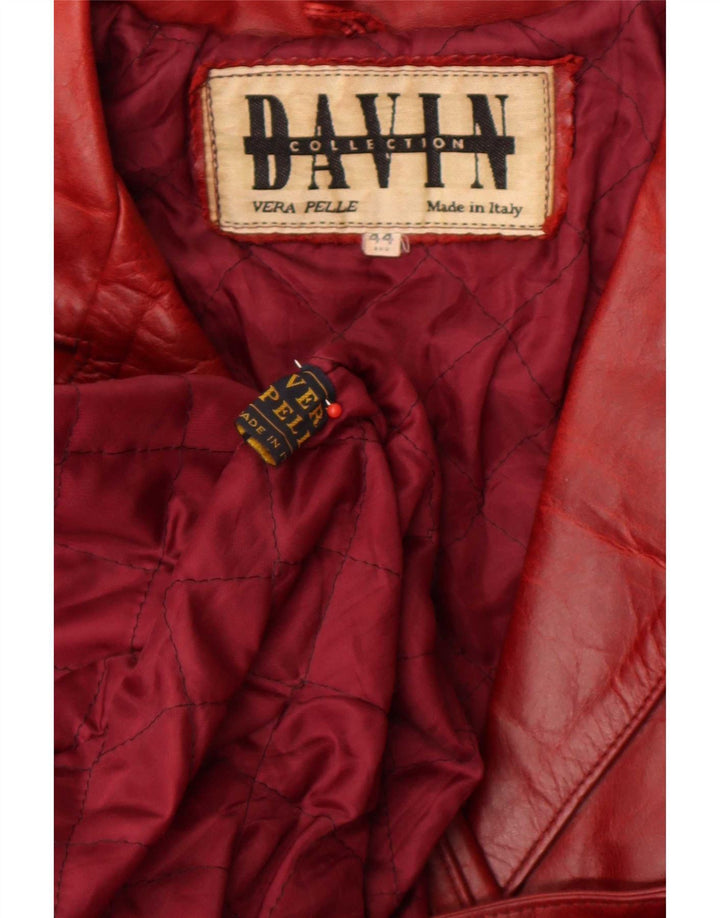 Casaco de couro feminino Davin IT 44 médio vermelho