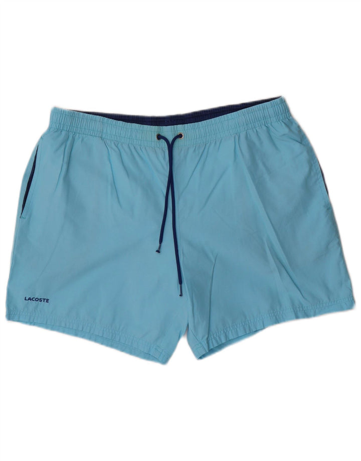Shorts de natação masculino Lacoste tamanho 7 2XL algodão azul