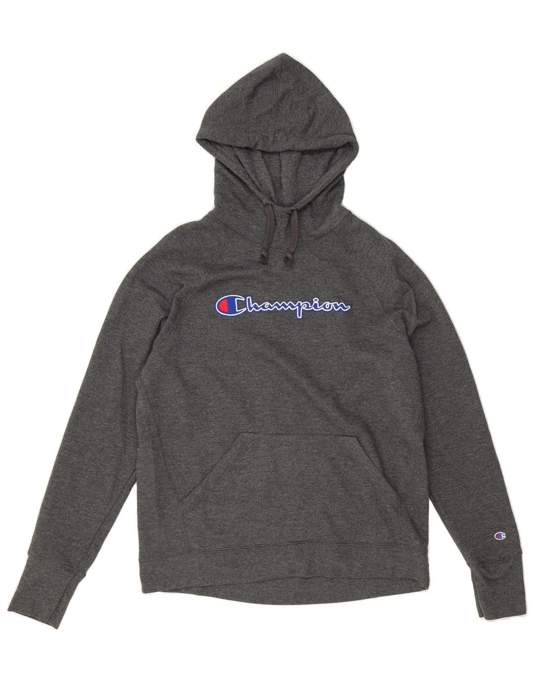 CHAMPION Womens Graphic Hoodie Jumper UK 14 Medium Grey Cotton Vintage Champion and Second-Hand Champion from Messina Hembry 