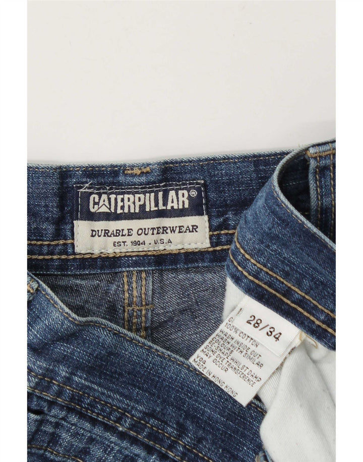 Calça jeans reta masculina Caterpillar Cargo W28 L31 algodão azul