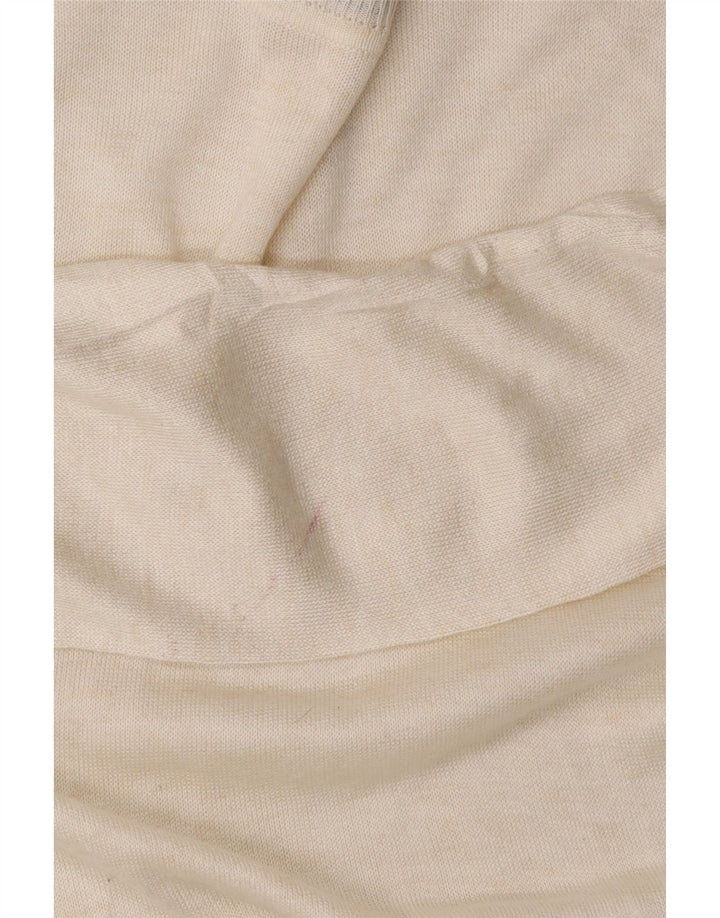 Suéter feminino ZARA com gola canoa UK 14 médio branco