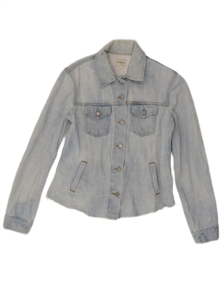 Jaqueta jeans feminina Calvin Klein Jeans Reino Unido 10 algodão azul pequeno