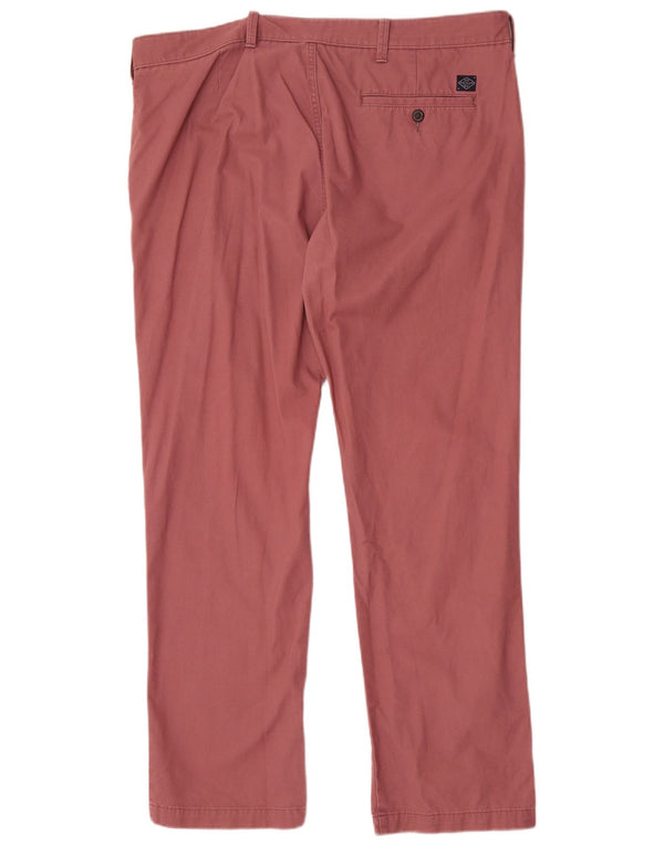 Calça chino reta masculina Marks & Spencer W40 L31 algodão rosa