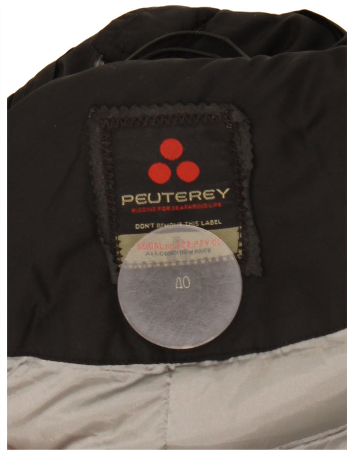 Casaco feminino acolchoado com capuz PEUTEREY IT 40 pequeno preto poliamida